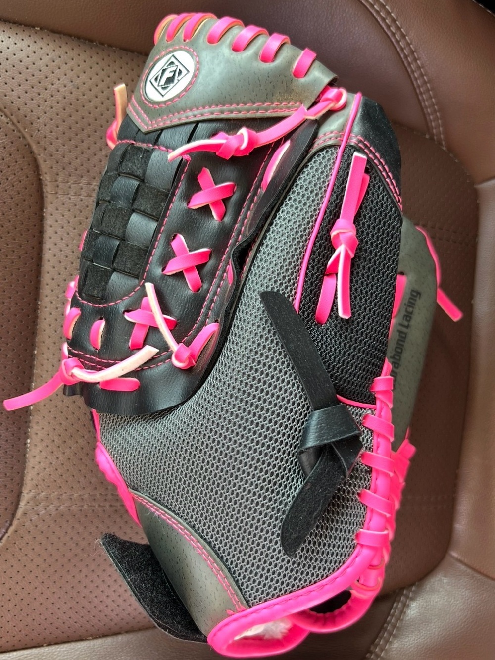 Fast Pitch Softball / Baseball Glove in Black/Gray/Hot Pink